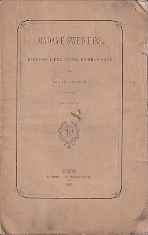 Image du vendeur pour Madame Swetchine. - Esquisse d'une tude Biographique. mis en vente par PRISCA