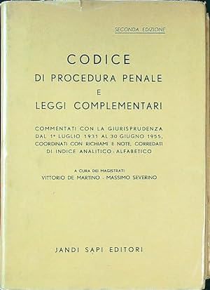 Bild des Verkufers fr Codice di procedura penale e leggi complementari zum Verkauf von Librodifaccia