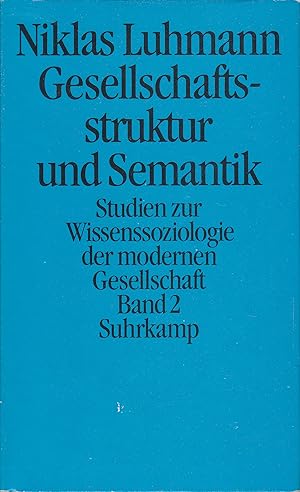 Bild des Verkufers fr Gesellschaftsstruktur und Semantik - Studien zur Wissenssoziologie der modernen Gesellschaft Band 2 zum Verkauf von Antiquariat Torsten Bernhardt eK