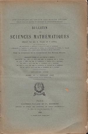 Seller image for Bulletin des Sciences Mathmatiques. - Deuxime Srie - Tome LI - Juillet 1927 (LXII Volume de la Collection). for sale by PRISCA