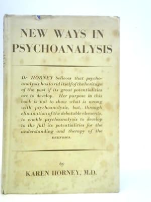 Bild des Verkufers fr New Ways in Psychoanalysis zum Verkauf von World of Rare Books