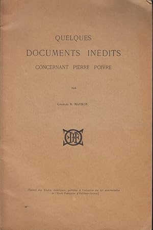 Seller image for Quelques Documents Indits concernant Pierre Poivre for sale by PRISCA