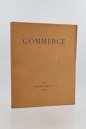 Image du vendeur pour Commerce Cahier XVII de l'automne 1928 mis en vente par Librairie Le Feu Follet