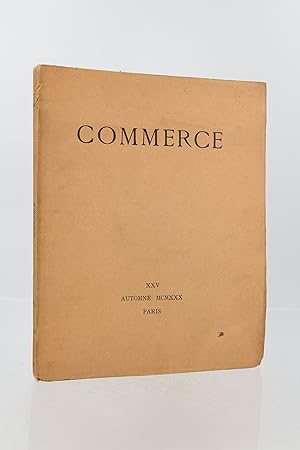 Bild des Verkufers fr Commerce Cahier XXV de l'automne 1930 zum Verkauf von Librairie Le Feu Follet
