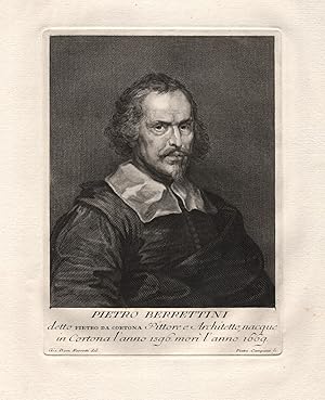 Bild des Verkufers fr Pietro Berrettini" - Pietro da Cortona (1596-1669) Maler peintre painter architect Architekt pittore Kunstschilder Portrait zum Verkauf von Antiquariat Steffen Vlkel GmbH