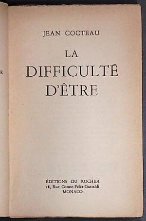 La difficulté d'être