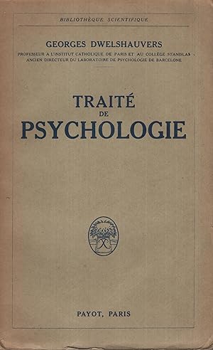 Seller image for Traite de psychologie. Exemplaire de Roland Cahen l introducteur de Jung en France for sale by PRISCA