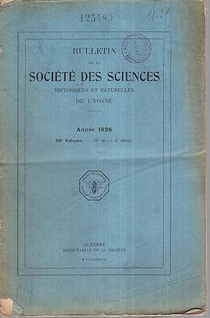 Immagine del venditore per Bulletin de la Socit des sciences historiques et naturelles de l'Yonne venduto da PRISCA