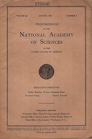 Seller image for Proceedings of the National Academy of Sciences of the United States of America. - Volume 16 - N 8 for sale by PRISCA