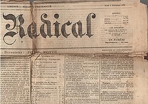 Seller image for Le Radical - Journal fond par Jules MOTTU et principalement rdig par Sigismond Lacroix jeudi 2 novembre 1871 for sale by PRISCA