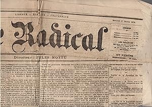 Seller image for Le Radical - Journal fond par Jules MOTTU et principalement rdig par Sigismond Lacroix mercredi 17 janvier 1872 for sale by PRISCA