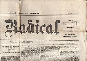 Seller image for Le Radical - Journal fond par Jules MOTTU et principalement rdig par Sigismond Lacroix mardi 26 mars 1872 for sale by PRISCA