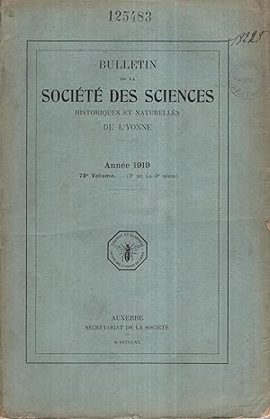 Seller image for Bulletin de la Socit des sciences historiques et naturelles de l'Yonne for sale by PRISCA