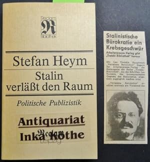 Stalin verlaüsst den Raum - politische Publizistik - mit einem Nachwort von Heiner Henniger - Rec...