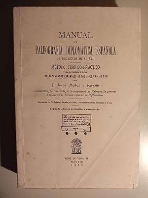 Image du vendeur pour Manual de paleografa diplomtica espaola de los siglos XII al XVII mis en vente par Llibreria Fnix