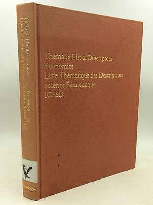 Image du vendeur pour THEMATIC LIST OF DESCRIPTORS: ECONOMICS mis en vente par Kubik Fine Books Ltd., ABAA