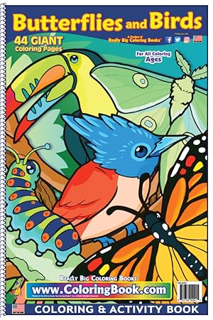 Bild des Verkufers fr Butterflies and Birds Really Big Coloring Book (12 x 18) zum Verkauf von ColoringBook.com | Really Big Coloring Books, Inc.