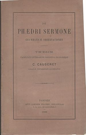 Seller image for De Phdri sermone grammatic observationes: Thesis for sale by PRISCA