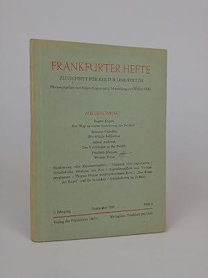 Seller image for Frankfurter Hefte Zeitschrift fr Kultur und Politik for sale by ANTIQUARIAT Franke BRUDDENBOOKS