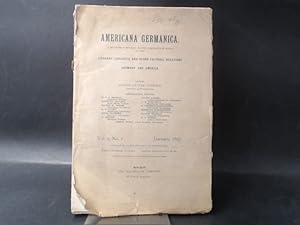 Americana Germanica. Vol. I, No. I. 1897.