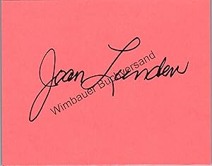 Bild des Verkufers fr Original Autogramm Joan Lunden /// Autograph signiert signed signee zum Verkauf von Antiquariat im Kaiserviertel | Wimbauer Buchversand