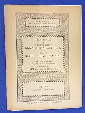 Description of the magnificent Elizabethan panelling and heraldic stained glass windows in the Gr...