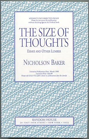 Immagine del venditore per The Size of Thoughts: Essays and Other Lumber venduto da Between the Covers-Rare Books, Inc. ABAA
