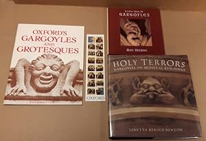 Seller image for Gargoyles (grouping): Oxford's Gargoyles and Grotesques (John Blackwood); (with) A Little Book Of Gargoyles (Mike Harding); (with) Holy Terrors: Gargoyles on Medieval Buildings (Janetta Rebold Benton) -(1 soft cover & 2 hard covers with jackets)- NF/NF for sale by Nessa Books