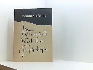 Image du vendeur pour Wesen und Wert der Graphologie Verrt die Handschrift den Charakter? mis en vente par Book Broker