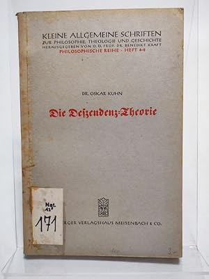 Bild des Verkufers fr Die Deszendenz-Theorie. Grundlegung der Ganzheitsbiologie. zum Verkauf von Antiquariat Bookfarm