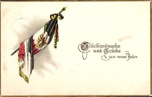 Bild des Verkufers fr Ansichtskarte / Postkarte Glckwunsch Neujahr, Standarte, Patriotik zum Verkauf von akpool GmbH