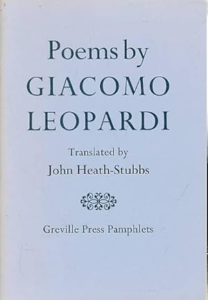 Imagen del vendedor de Poems by Giocomo Leopardi. Signed copy a la venta por Barter Books Ltd