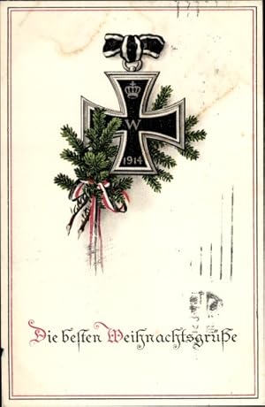 Ansichtskarte / Postkarte Glückwunsch Weihnachten, Tannenzweige, Eisernes Kreuz