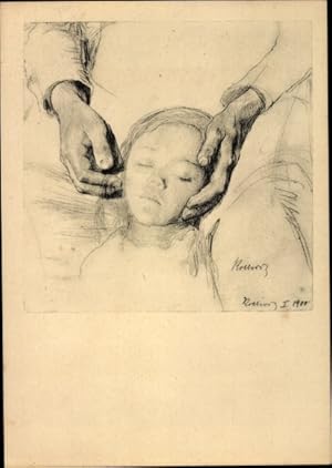 Bild des Verkufers fr Knstler Ansichtskarte / Postkarte Kollwitz, Kthe, Studie Kinderkopf 1900 zum Verkauf von akpool GmbH