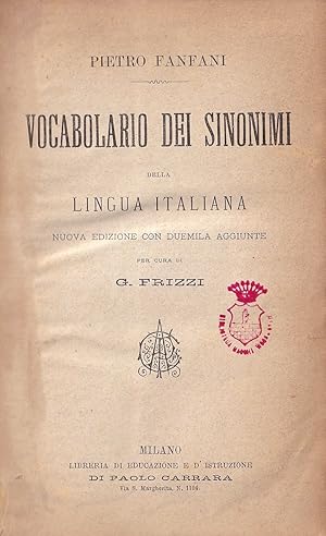 Vocabolario dei sinonimi della lingua italiana