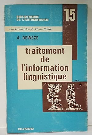 Image du vendeur pour Traitement de l'information linguistique par l'homme par la machine. Prface de E. Delavenay. mis en vente par Rometti Vincent
