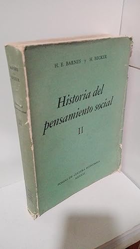 Immagine del venditore per HISTORIA DEL PENSAMIENTO SOCIAL II CORRIENTES SOCIOLOGICAS EN LOS DIVERSOS PAISES venduto da LIBRERIA  SANZ