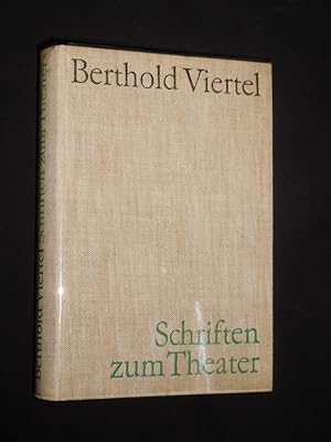 Immagine del venditore per Schriften zum Theater. Herausgegeben von Gert Heidenreich unter Mitarbeit von Manfred Hbel. Mit einem Geleitwort von Herbert Jhering venduto da Fast alles Theater! Antiquariat fr die darstellenden Knste