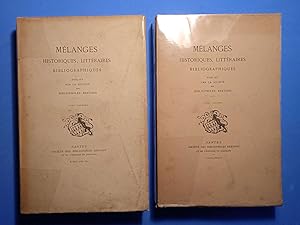 MELANGES HISTORIQUES, LITTERAIRES, BIBLIOGRAPHIQUES publiés par la Société des Bibliophiles Breto...