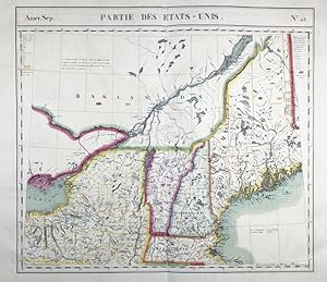 Seller image for Amer. Sep. / Partie des Etats-Unis. / N 43" - New England New Hampshire New York Maine Vermont Massachusetts United States USA America Amerique Amerika / from: "Atlas Universel De Geographie, Physique, Politique Et Mineralogique" for sale by Antiquariat Steffen Vlkel GmbH