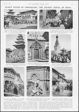 Seller image for 1934 INDIA NEPAL Earthquake Katmandu Bhatgaon Patan (42) for sale by Antique Paper Company