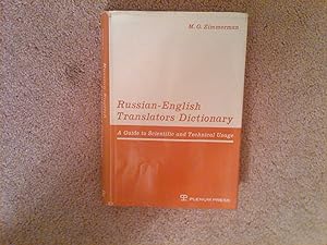 Bild des Verkufers fr Russian-English Translators Dictionary: A Guide to Scientific and Technical Usage zum Verkauf von Redux Books