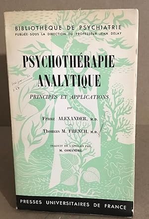 Imagen del vendedor de Psychothrapie analytique/ principes et applications a la venta por librairie philippe arnaiz