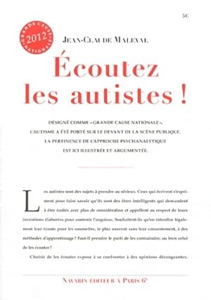 Bild des Verkufers fr Ecoutez les autistes - Jean-Claude Maleval zum Verkauf von Book Hmisphres