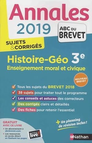 Annales abc du brevet 2019 Histoire / Géographie / Enseignement moral et civique 3e - Grégoire pr...