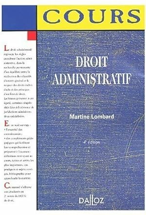 Seller image for Droit administratif - Martine Lombard for sale by Book Hmisphres