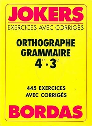 Imagen del vendedor de Orthographe grammaire 4e-3e - Jean-Luc Steinmetz a la venta por Book Hémisphères