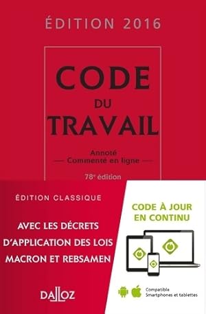 Code du travail 2016 - Collectif