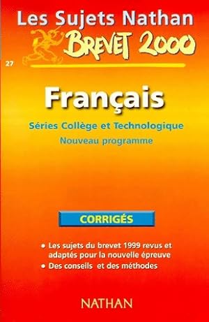 Fran ais S ries coll ge et technologique Sujets Corrig s - Nicole Giraudo