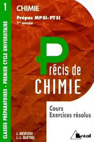 Chimie : MPSI PTSI - Jean Louis Queyrel